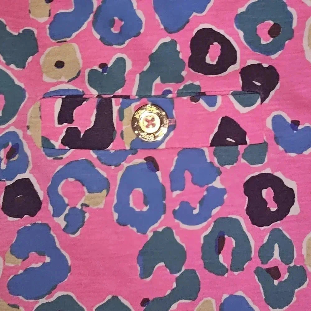 Lilly Pulitzer Corine Paws Off Leopard Pink Multi 3/4 Sleeve Mini Dress XXS - Picture 7 of 12